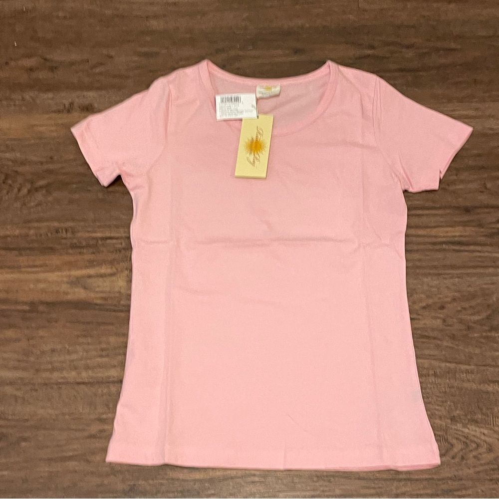 NWT Raam Raj Short Sleeve 100% Organic Cotton Crew Neck Tshirt Baby Pink Large